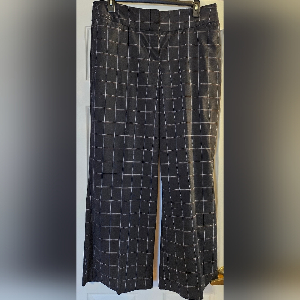 Lane Bryant Black Grid Pattern Pants